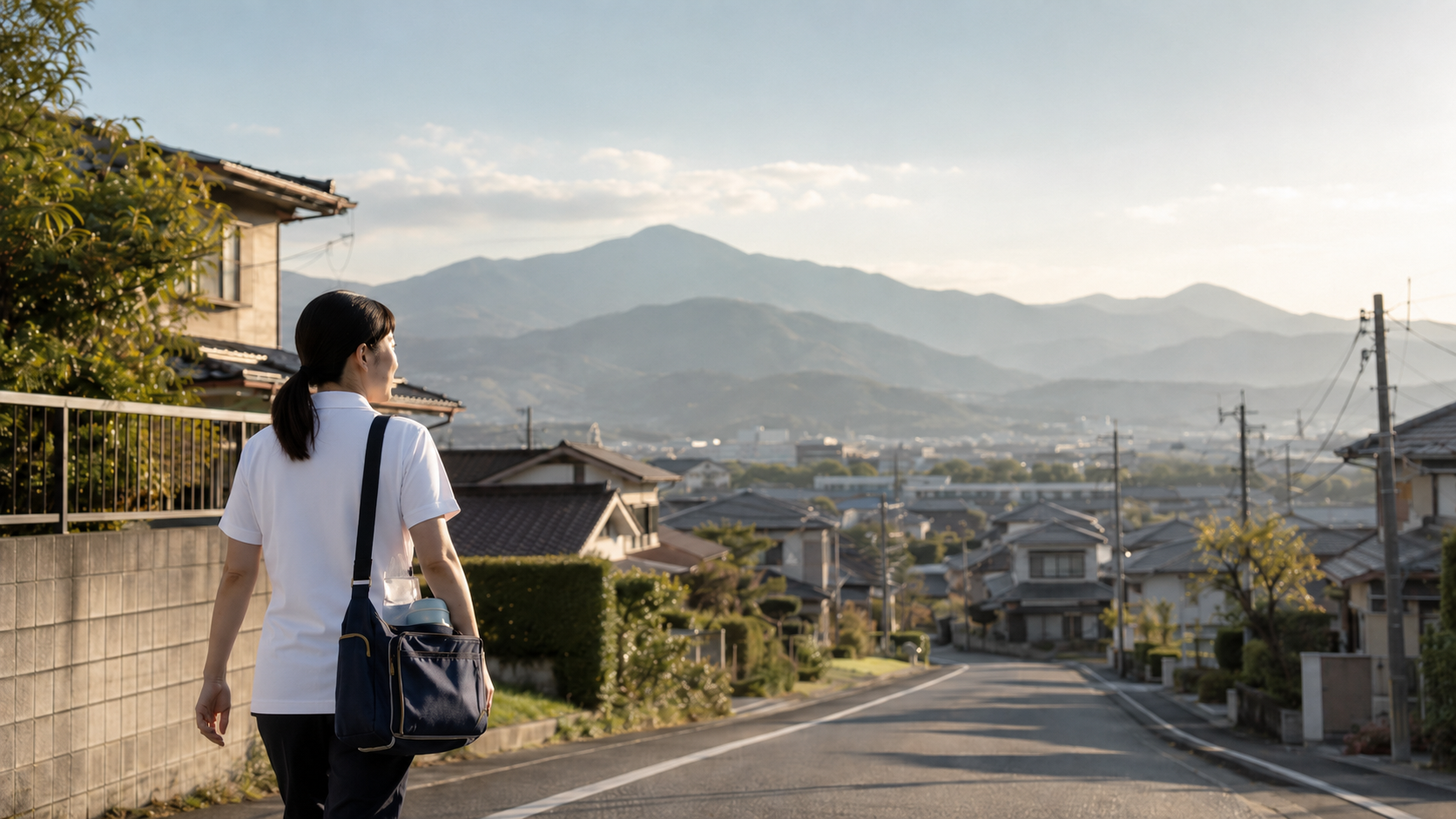 岐阜・各務原のまちを歩くスタッフ
