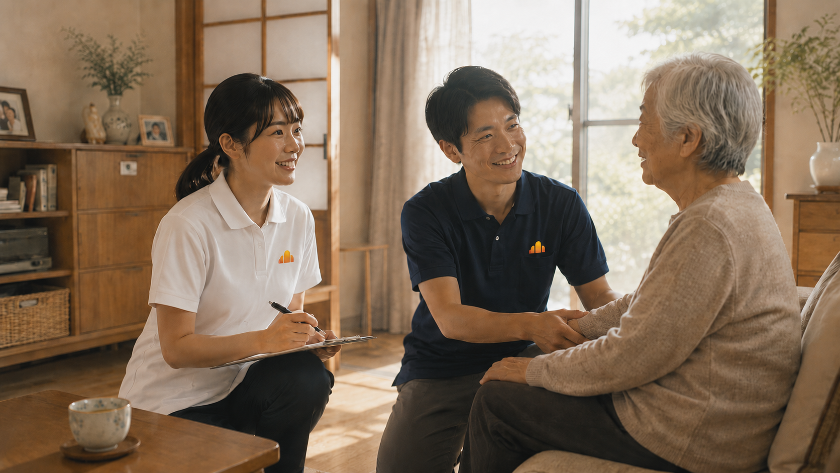 住み慣れた家で利用者に寄り添うスタッフ